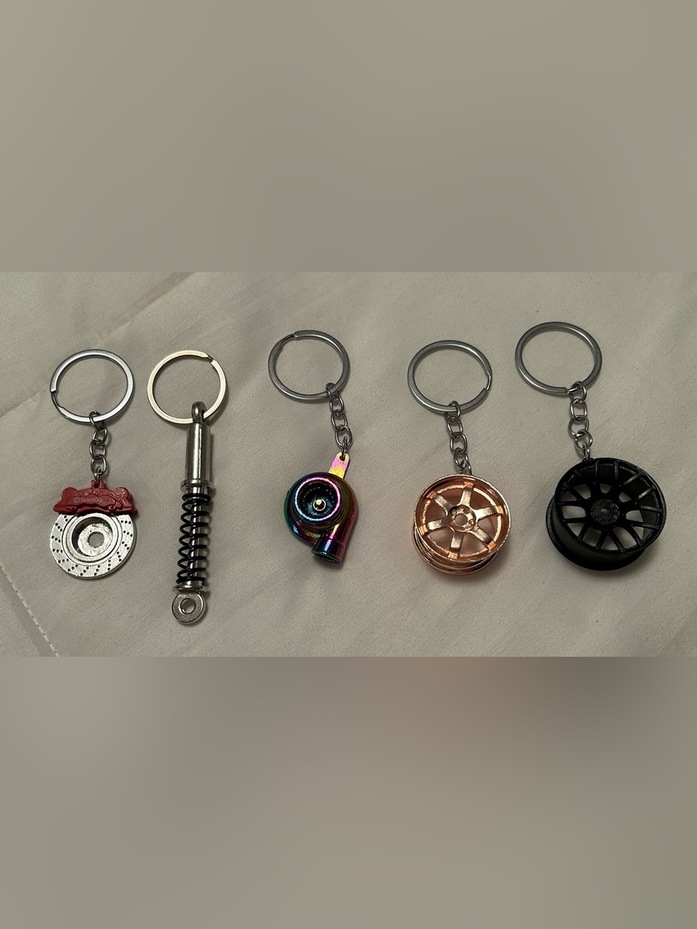 Assorted Automotive Parts Keychain Set -